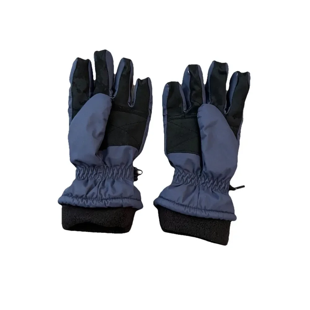 LL Bean Kids Winter Gloves Large Thinsulate Insulation Fleece Lined Gray Green